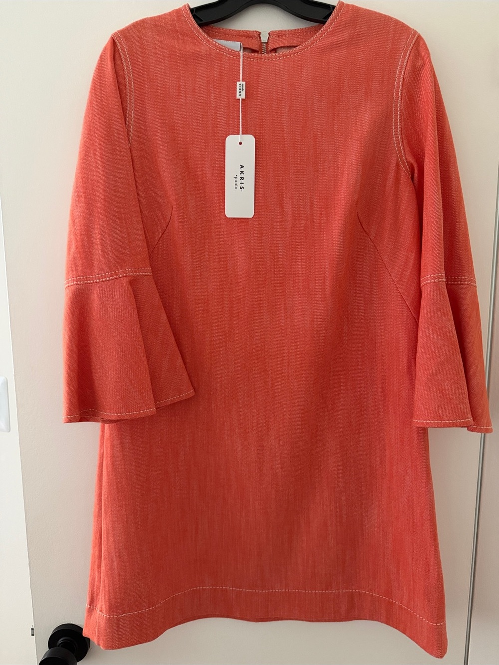 New! Akris Punto Orange Sherbet Denim Dress